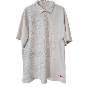Nike Golf Men's White Polo With Geometric Design Size XL